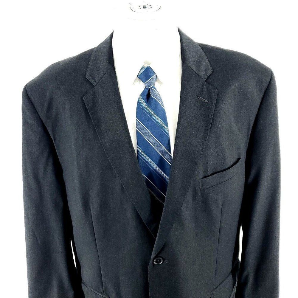 Joseph & Feiss‎ Gold Wool 2 Button Suit Jacket 46R OR Slim 48R Gray